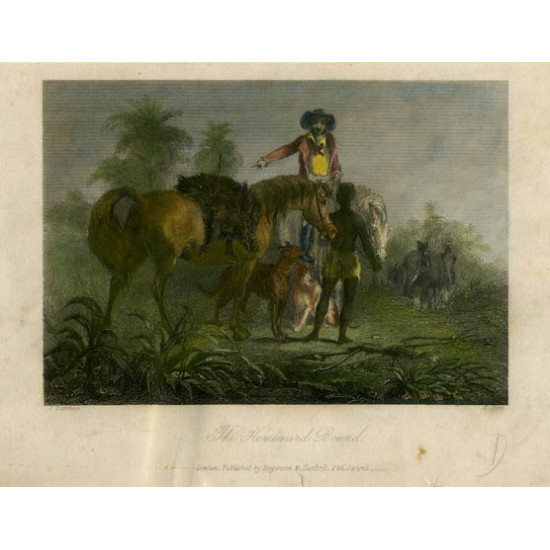 Гравюра № 259. The Homeward Bound. Офорт, акварель. Английская гравюра, 1840-е.