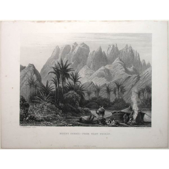Гравюра № 181. Mount Serbal... Офорт. Английская гравюра, 1830-е