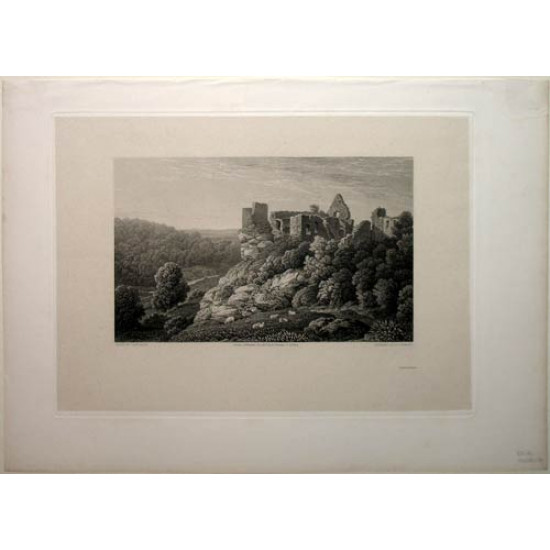 Гравюра № 180. Развалины замка. Английская гравюра. 1827.