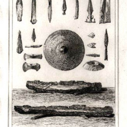 Гравюра № 011. Armas y Lanchas antiguas. Офорт на меди. 1820-е. Испанская гравюра