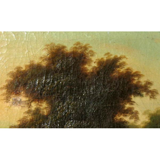 Пейзаж с деревом. Рубеж 18-19 вв. Х.м. н.х. 18 в.