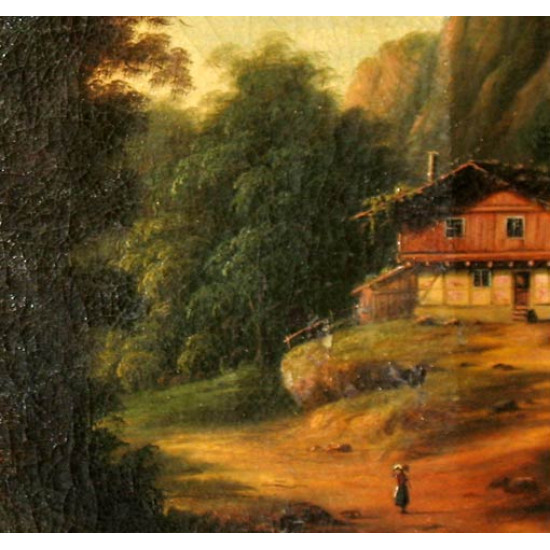 Пейзаж с деревом. Рубеж 18-19 вв. Х.м. н.х. 18 в.