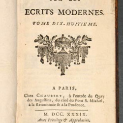 1739. Observations sur les ecrits modernes. Париж. 