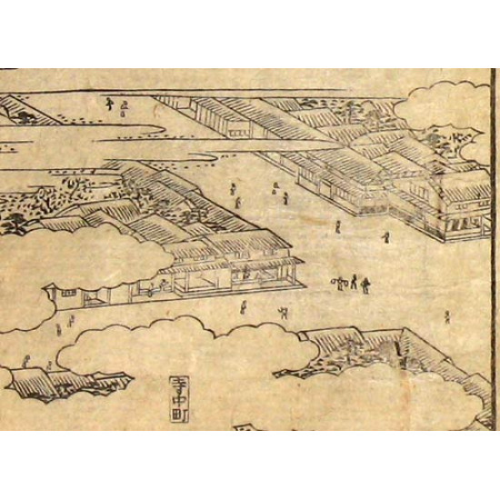Старинная японская гравюра. Из серии "Виды буддийских храмов"(2). Сер. 19 в.