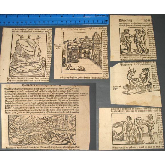 1550-1595 гг. Мюнстер. 6 гравюр из книги Космография. 