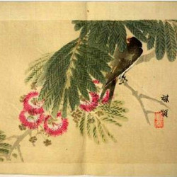 Коно Байрей. Птицы (3). Цветная ксилография. Япония. 1893 г.