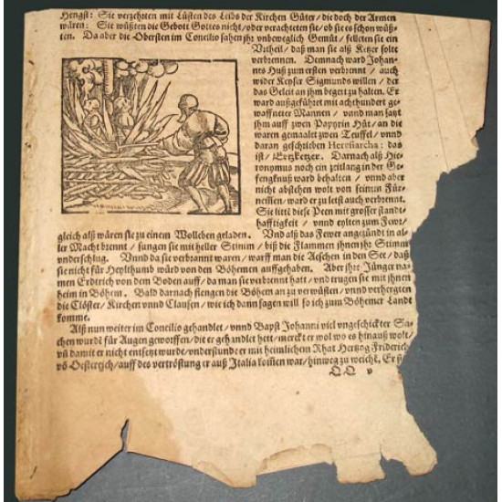 Сожжение на костре. 1580-е. Мюнстр. "Космография". Ксилография.