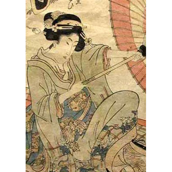 Кунисада Гототей. 1800-е. Япония. Цветная ксилография. ОРИГИНАЛ