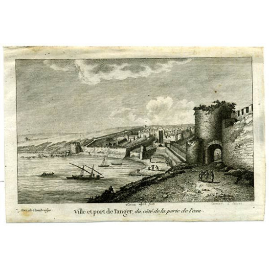 Гравюра № 300. Вид на порт Тангир и форт Камбриджо. Франция. 18 век
