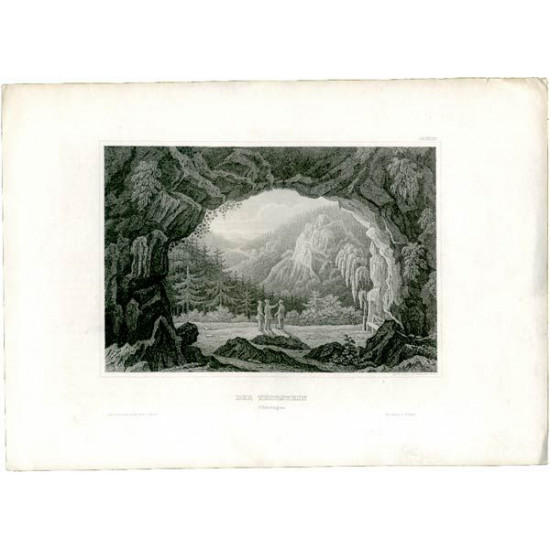Гравюра № 315. Вид на горную долину из пещеры. 1847. Германия