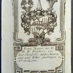 Гравюра № 077. Герб Франца Ксавьера, барона фон Лерхенфилда. 1785 г.