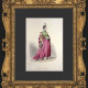 Гравюра № 220. Придворная дама, Чарльз IX. Париж. 1840-е. Многоцветная гравюра!