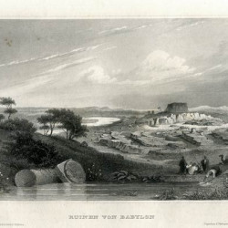Руины Вавилона. Ruinen von Babylon. Гравюра. 1830-е. Германия