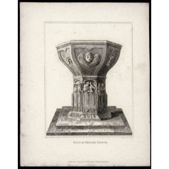 Гравюра № 060. Каменный христианский алтарь. 1815. Англия. Офорт.
