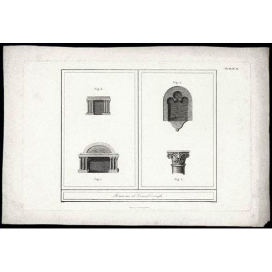 Гравюра  № 061. Архитектурные элементы. 1803 г. Англия. Литография.