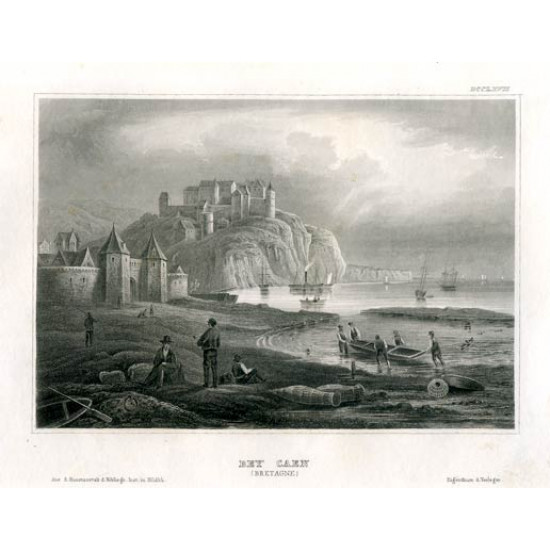Гравюра № 348. Bey Caen (Bretagne). 1830-е. Германия. Гравюра на стали.